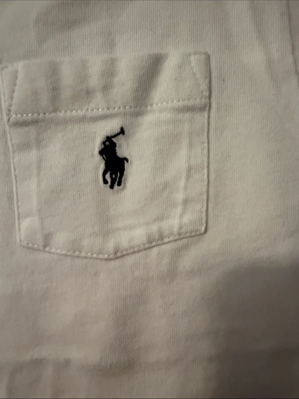 Polo by Ralph Lauren White Short Sleeve Pocket Tee with Navy Pony Logo